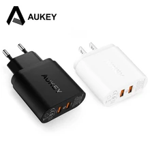 AUKEY 2 Port Qualcomm Quick Charge 2.0 36W Fast Smart USB Wall/ Travel Charger for Samsung Sony HTC Xiaomi LG g5 iPhone 6s 7 etc