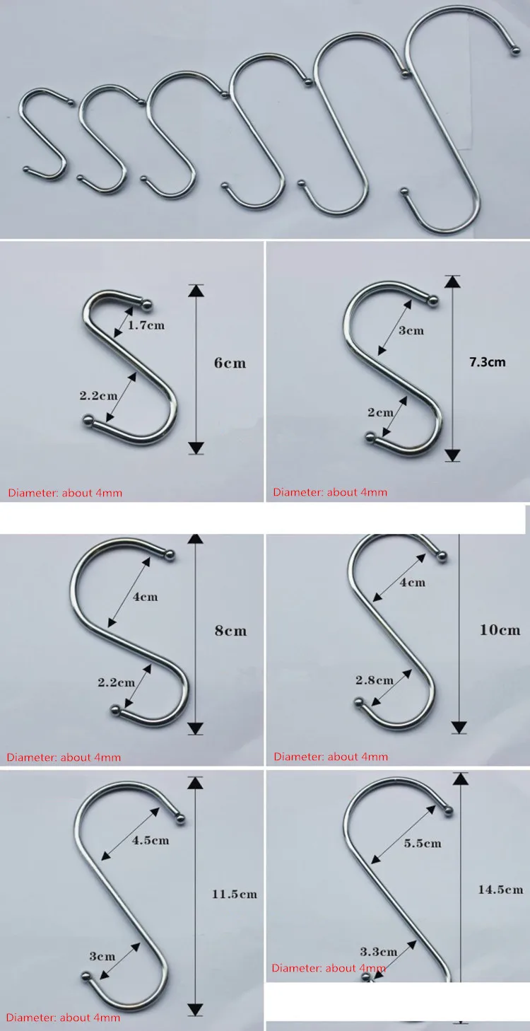 Большой металлический из нержавеющей стали кухонный супермаркет "S" крючки "S GouGua крюк многофункциональный S крюк