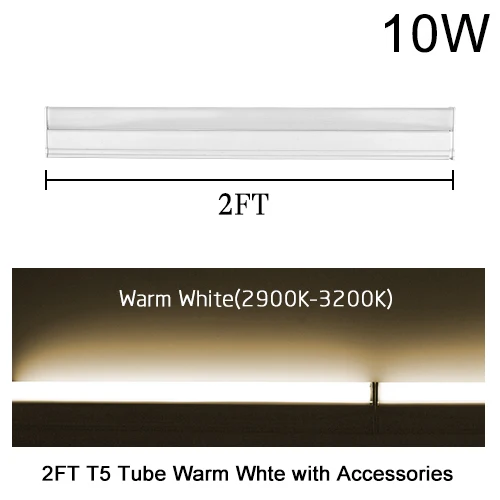 LED Tube T5 Integrated Light 1FT 2FT LED Fluorescent Tube Wall Lamp 6W 10W