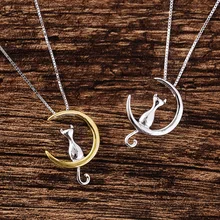925 Sterling Silver Cat Necklaces & Pendants Pure Sterling Silver Choker Necklace Jewellery Collar Colar de Plata