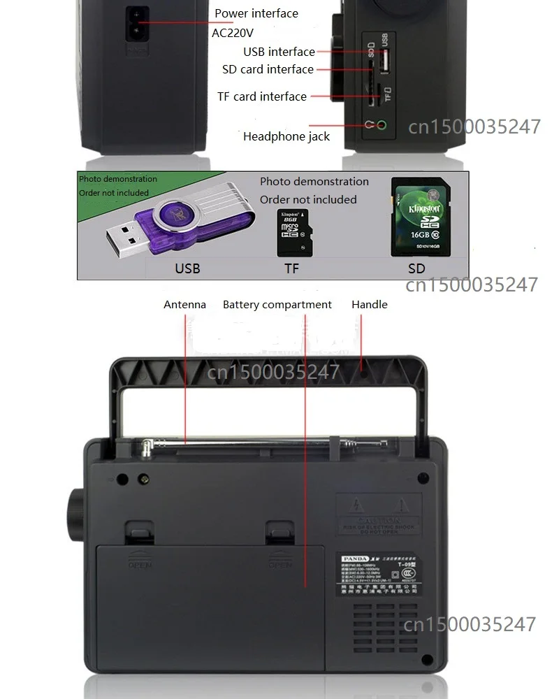 Панда T-09 радио FM MW SW U диск/TF карта MP3 плеер FM/средняя волна коротковолновой три диапазона радио