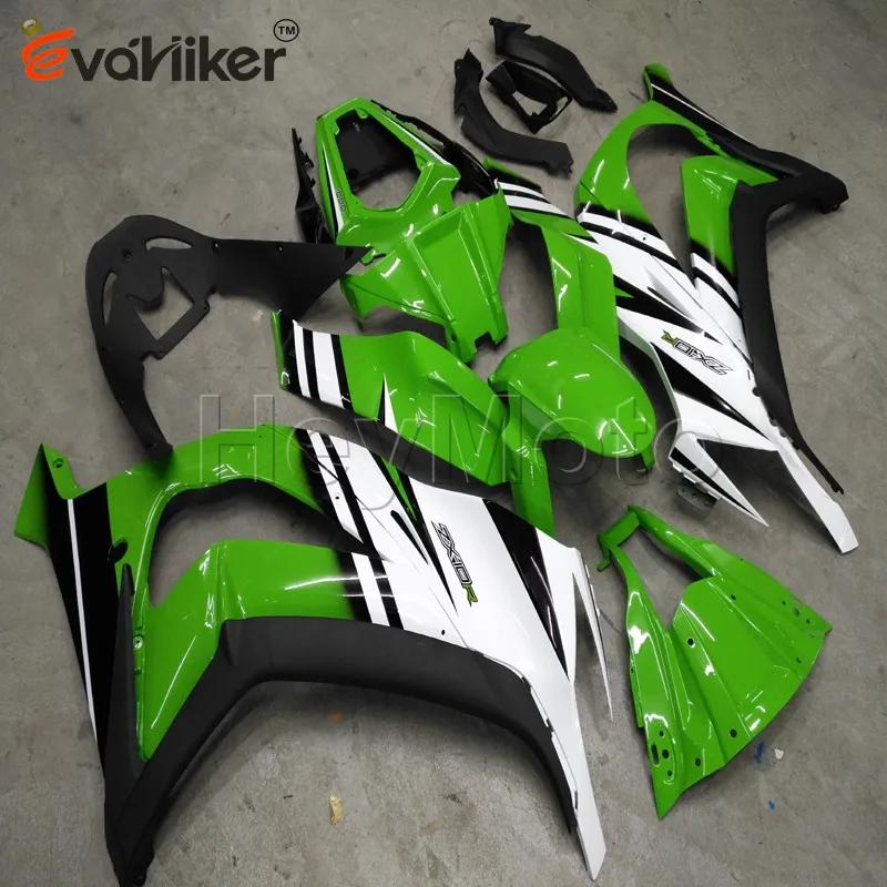 

Bolts+ Painted green white Injection mold ABS Plastic fairing for ZX10R 11-13 ZX10R 2011 2012 2013