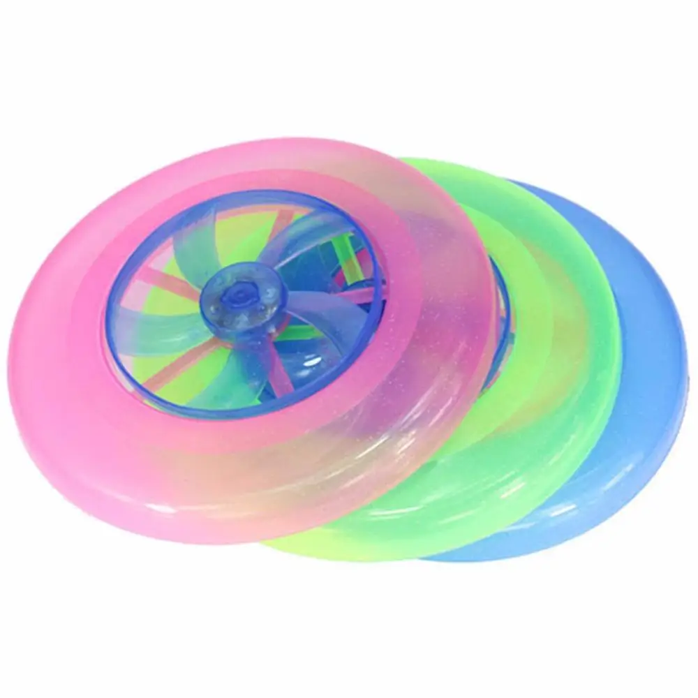 الملونة الفريسبي UFO كيد لعبة تدور مصباح ليد لعبة للهواء الطلق تحلق الصحن القرص التعليمية الرياضية ألعاب للشاطئ
