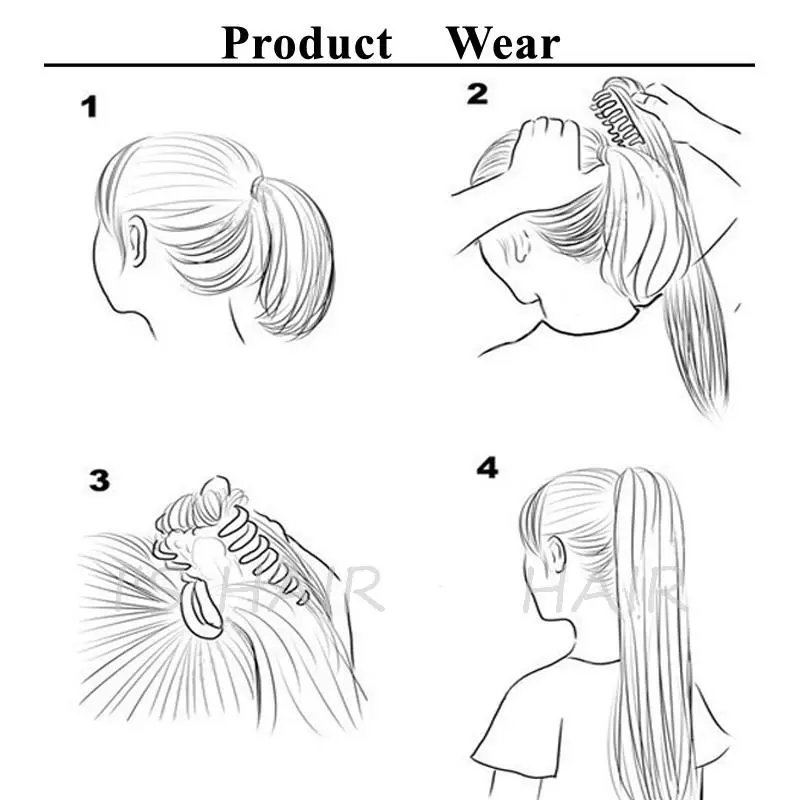Synthetic Claw Clip Ponytail Luxury for Braiding 75cm 30" High Temperature Fiber Hairpieces Long Curly Hair Extensions for Women fake hair extensions
