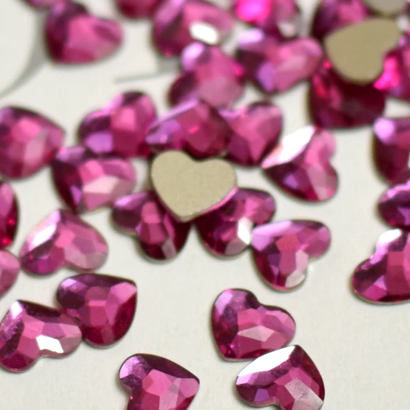 (1 шт.) Оригинальные кристаллы Swarovski 2808 в форме сердца с плоским основанием без