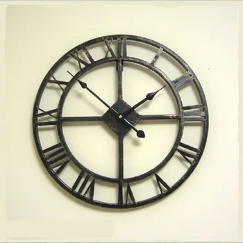 

Handmade Oversized 3D retro rustic decorative luxury art big gear Roman style vintage large wall clock on the wall for gift