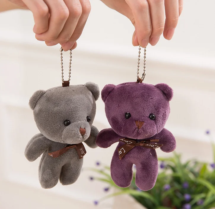 

cute 10Colors- Wedding Gift Love Bear Stuffed Plush Toy Doll , 9CM Stuffed Animal Bear Plush TOY DOLL with keychain