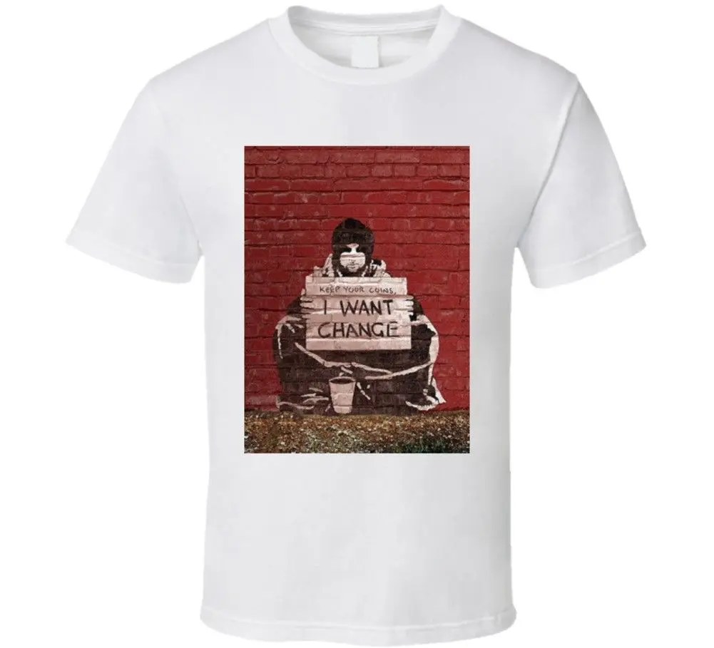 Держите свои монеты. Я хочу изменить Meek Banksy граффити стрит-Арт картина Poste крутая