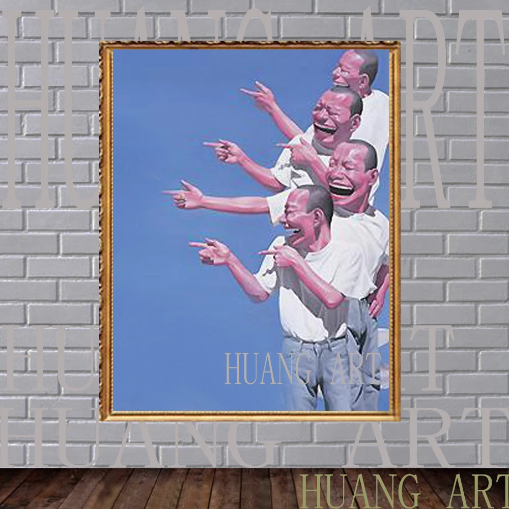 

Chinese hall famous painter yue minjun on the canvas hand-painted oil painting mouth creative very creative gift hotel