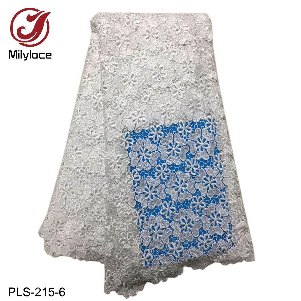Milylace популярный дизайн африканская Кружевная Ткань 5 ярдов сетка кружево royalblue