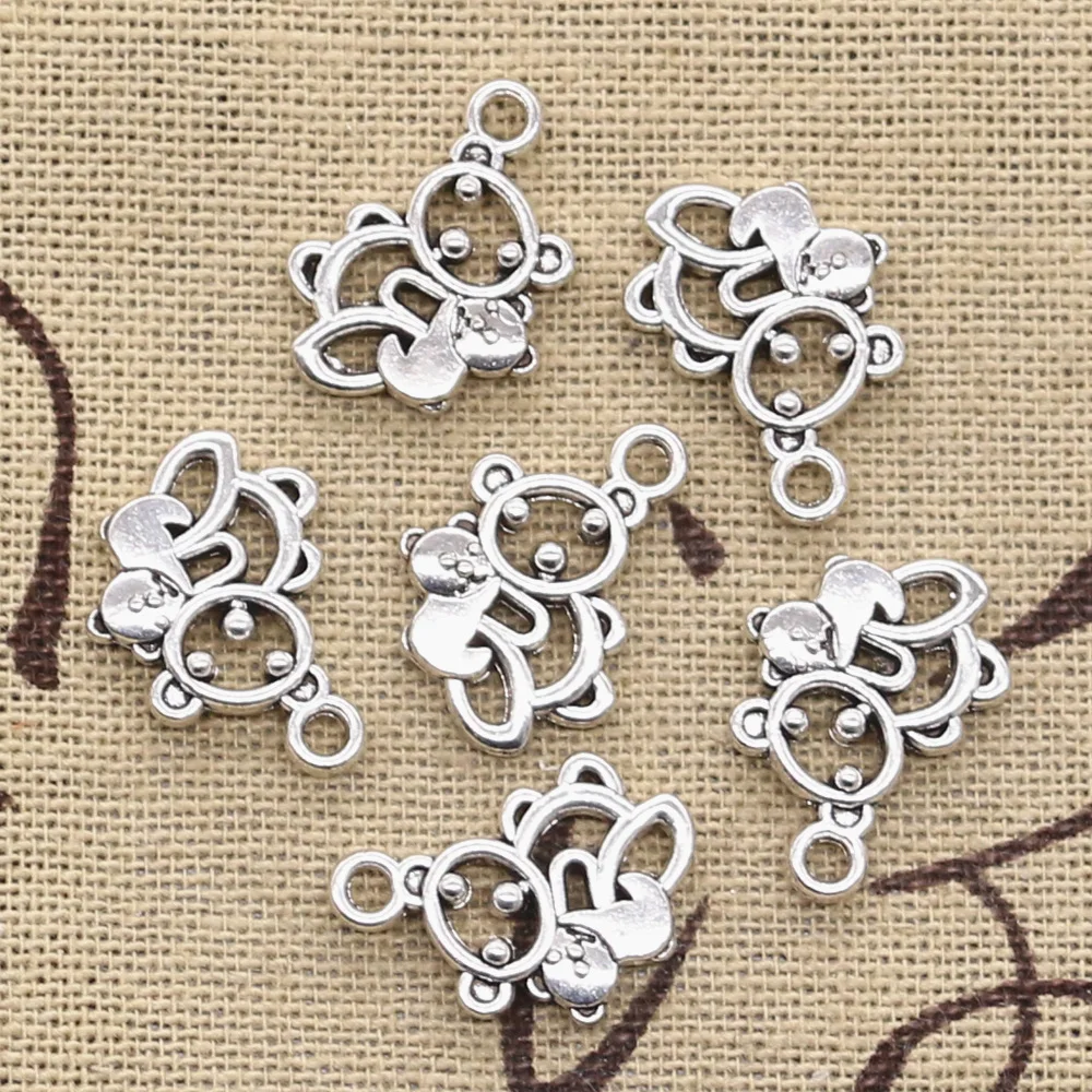 

20pcs Charms lovely mother son bear 18x14mm Antique Silver Pendants DIY Necklace Crafts Making Findings Handmade Tibetan Jewelry