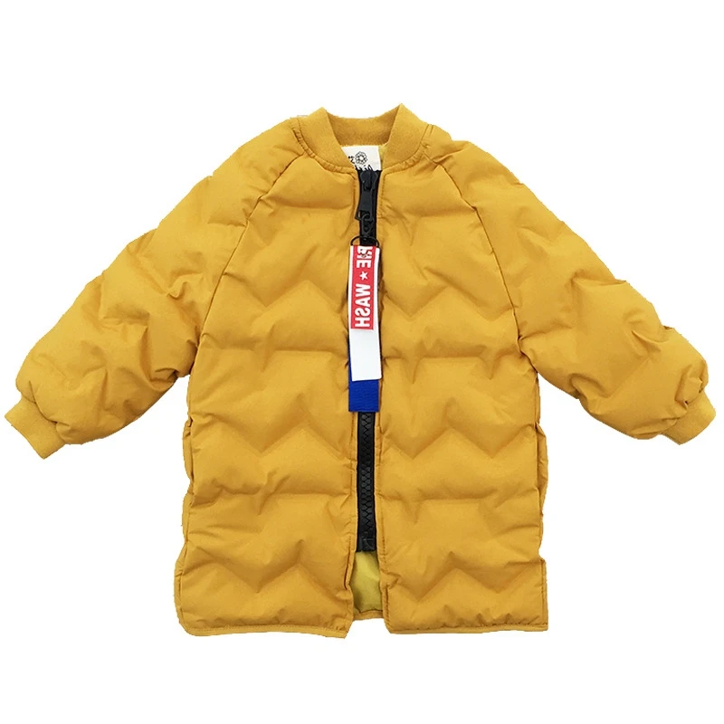 

Winter girls in the long section of cotton padded medium and small children's solid color cottons coat outerwear casaco