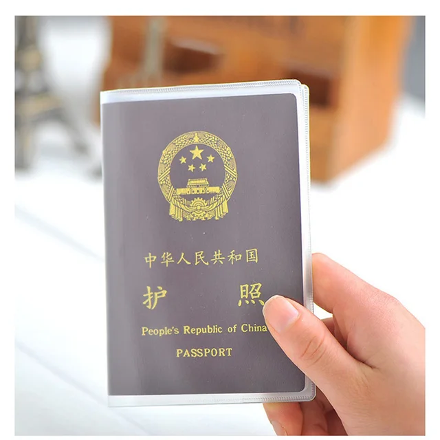 Transparent Plastic Passport Cover for Business Waterproof PVC Covers