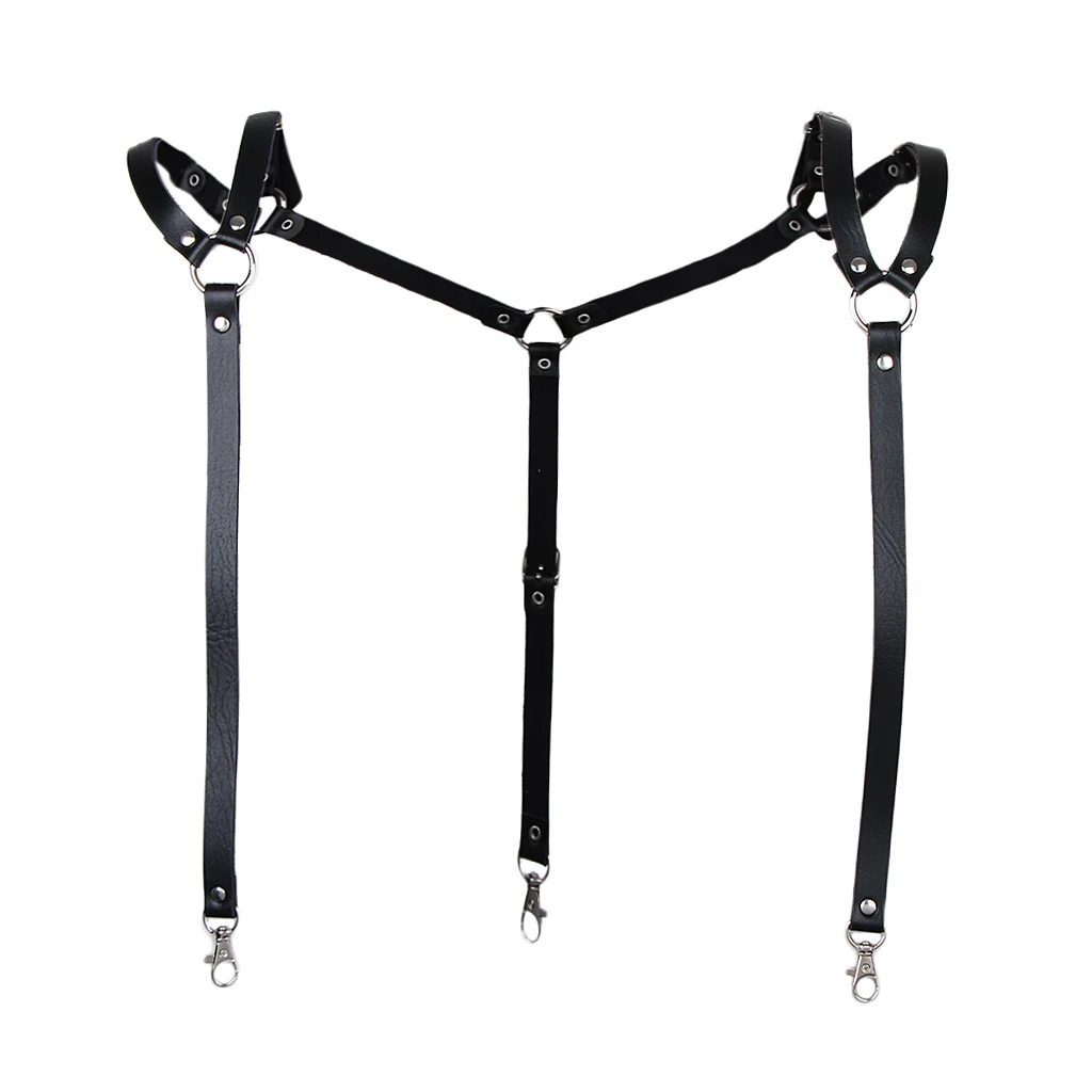 Suspenders for Men Leather  Elastic Shirt Y Back Mens Fashion Suspenders Pant Braces Women Shirt Decoration Unisex with 3 Hooks