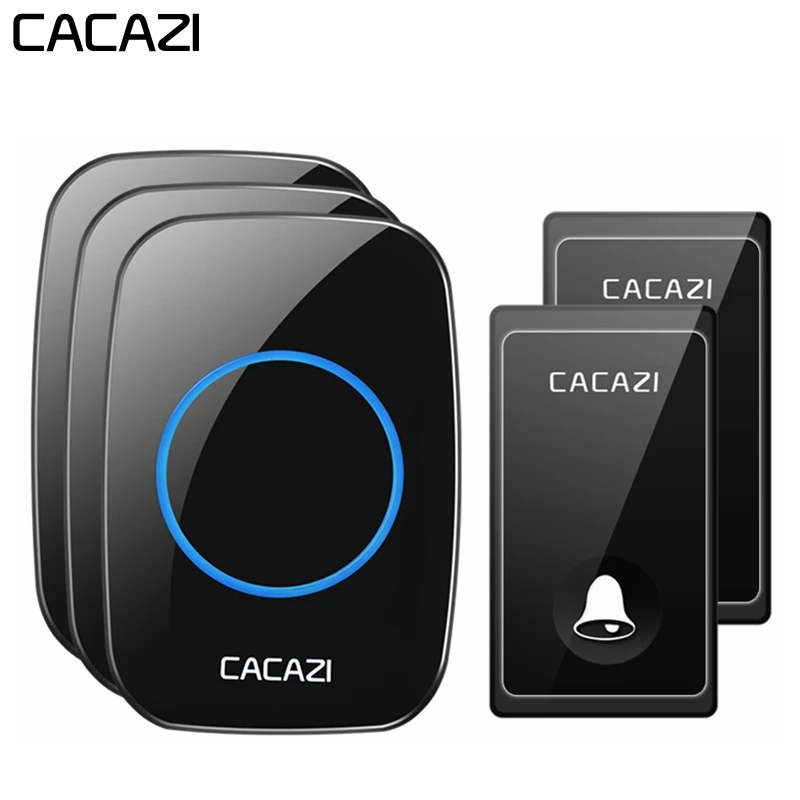 

CACAZI Self-powered Wireless Doorbell No Battery Required Waterproof Home Intelligent Door ring Bell 58 Chimes US EU UK Plug
