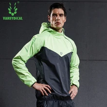2018 VANSYDICAL Men Sports Running Jacket Sweat Lose Weight Sportswear Men Sport Sets Gym Cloth Fitness Training Track Jacket vansydical running jackets men s fitness sportswear outdoor hooded windproof zipper thin jacket gym training tops xxxl
