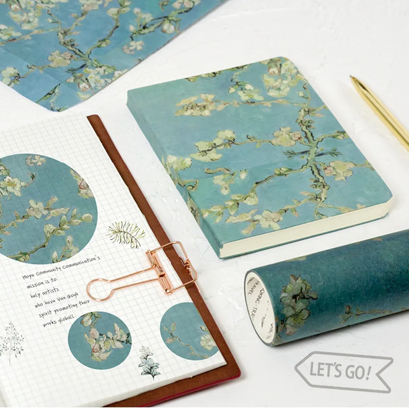 

JUKUAI 9CM Wide Van Gogh Paper Washi Tape DIY Scrapbooking Masking Tapes Starry Night Almond Decoration Stickers School Supplies