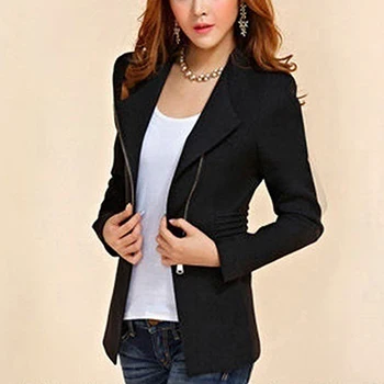 

Candy Color Long Sleeve Women Zipper Blazer Suit Slim Casual Jacket Coat Outwear New Arrival