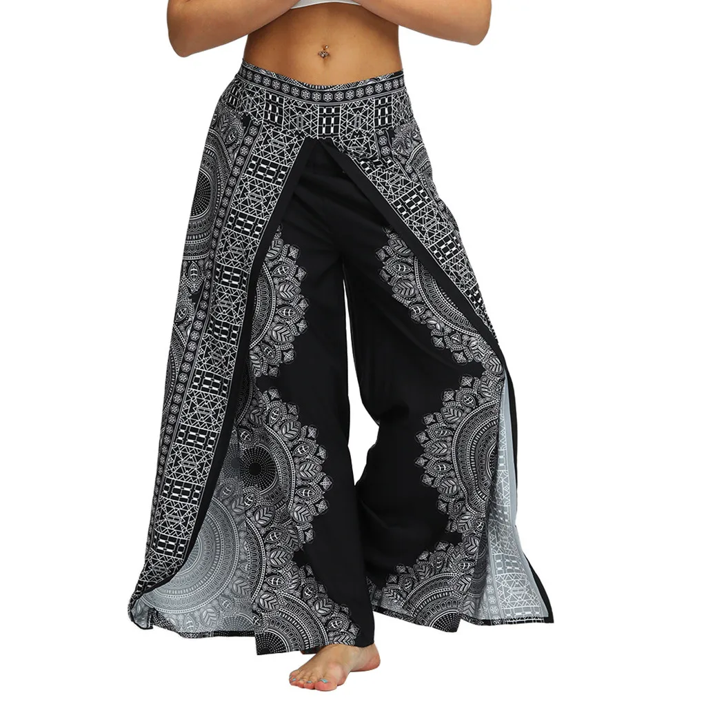 Feitong Women Casual Summer Loose Trousers Baggy Boho Jumpsuit Pants Pencil Capris Women's Clothing