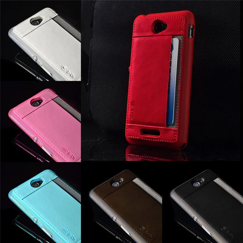 

For Sony Xperia E4 Case Card Case Phone Back Cover S-CH High Quality PU Leather Soft TPU Inner Case