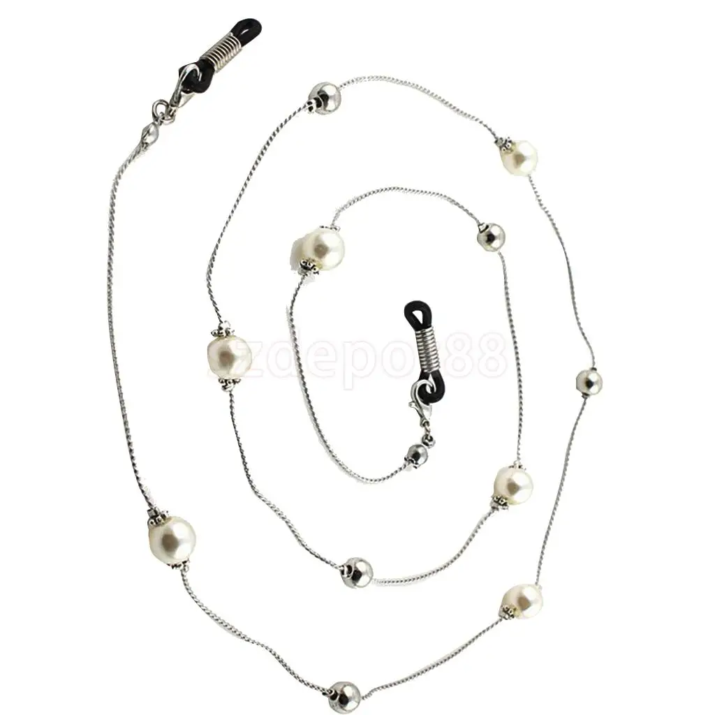 Цепочка из искусственного жемчуга для очков для чтения, держатель для очков, шнур для очков, ожерелье 78 см/30,7 дюйма