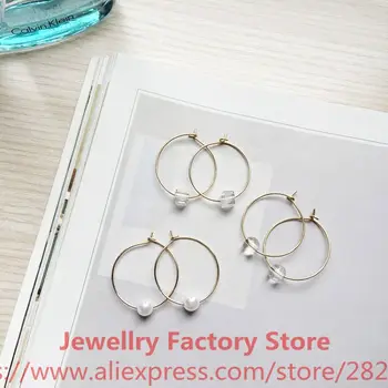 

500sets /lot big round gold silver style glass pearl lady stud earrings hot sale elegance earrings for women wholesale bijoux