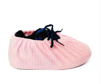Детская и детская обувь, покрывающая обувь унисекс, противоскользящая обувь с цветочным принтом, 5 пар - Цвет: pink strip