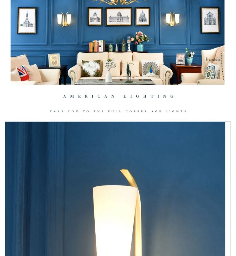 American Style Double Heads Copper H35cm Wall Lamp Bedroom Bedside Lamp Simple Nordic Wall Lights For Living Room Restaurant Hotel (4)