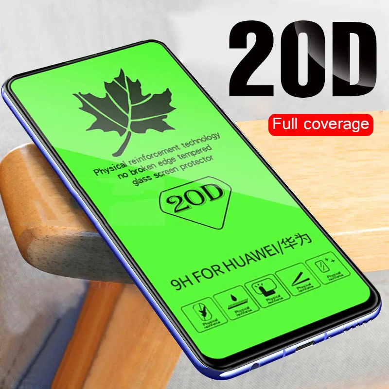 

20D Full Curved Protective Glass For Huawei P20 Pro P30 Mate 20 Lite Nova 4 3i 3E Honor 20i 8X Tempered Screen Protector