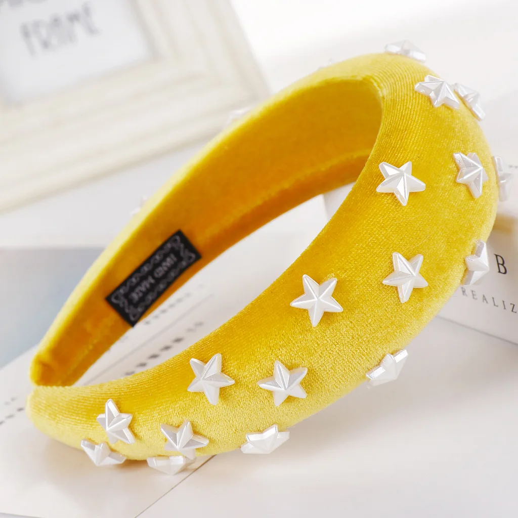 

Helisopus New Sponge Velvet Hairbands Multicolor Star Wide Headbands for Women Fashion Hair Accessories Girls Headwear