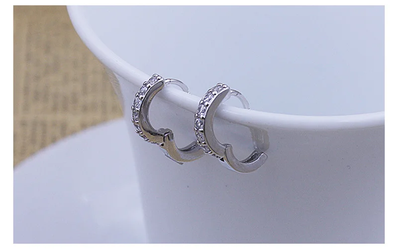 Модные 925 пробы серебряные серьги-гвоздики, роскошный дизайн, серьги с пряжкой, стразы для женщин, ювелирные изделия Orecchini KY226