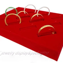 Ювелирные изделия браслет и браслет дисплей лоток красный бархат браслет держатель 12 слотов браслет Органайзер витрина
