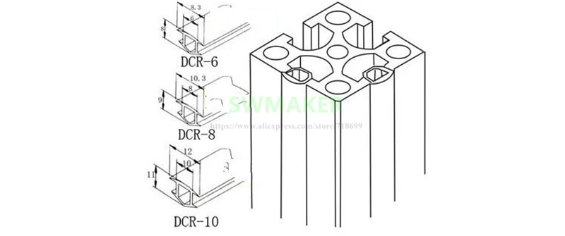 Swmaker ЧПУ C-Beam машина DIY части 30 40 серии 8 мм плоский уплотнитель для алюминиевого профиля 3030 алюминиевый профиль Крышка/монтажная панель черный/красный/синий