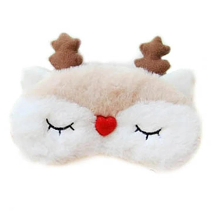 

Cut Fluffy Animal Sleeping Eye Mask Nap Cartoon Plush Eye Shade Sleep Mask Black Mask Bandage On Eyes For Sleeping
