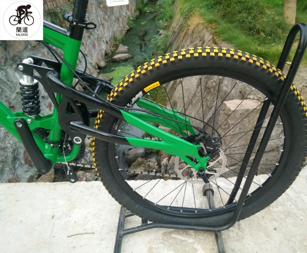 Top Kalosse DIY colors bicicleta mountain bike  Hydraulic  brakes  9/10/20/24/27/30 speed  26er  full suspension  26*2.35er AM/FR 10