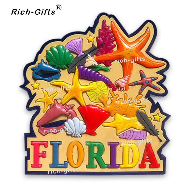 

Free Customized OEM/ODM Promotional Gifts With Your Logo Home Decoration PVC Fridge Magnets Souvenir Florida 1000PCS/Lot (RC-US)