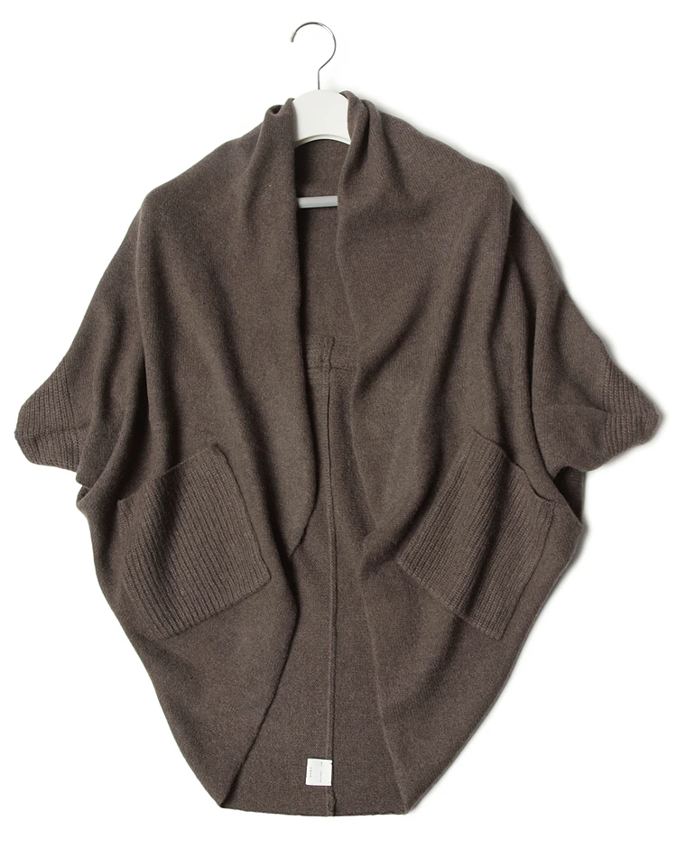  100%goat cashmere women's fashion boutique cape poncho cardigan sweater coat mid-long one&over size