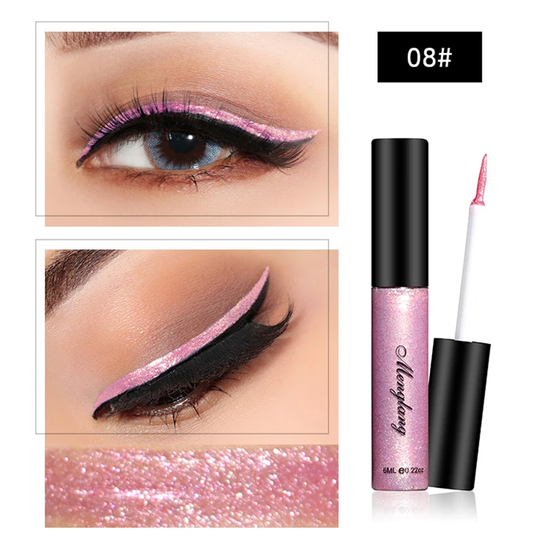 Long Lasting Waterproof Liquid Glitter Eyeliner Pencils White Gold