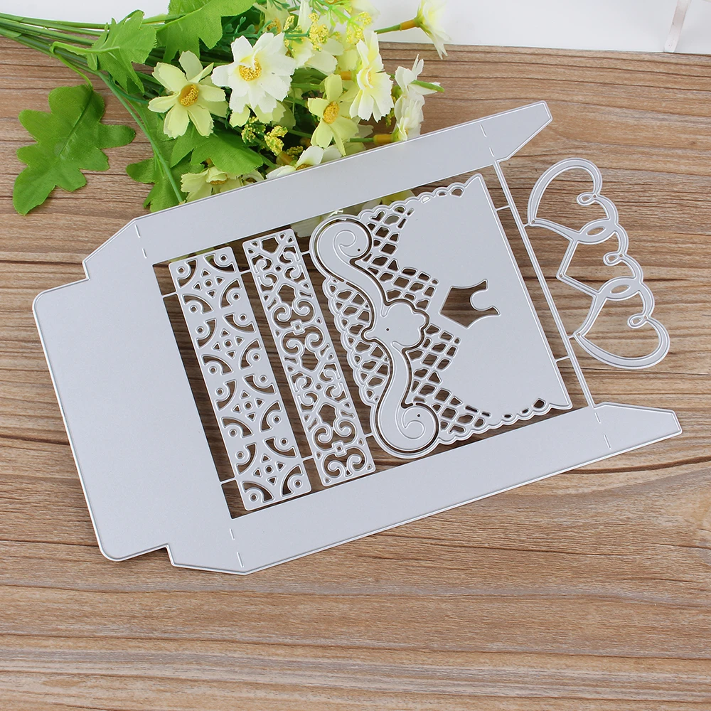 

143X222MM 3D Fancy Cake Candy Box Metal Cutting Dies Craft Dies Scrapbooking Decor Embossing Stencils Card Making Die Cutting