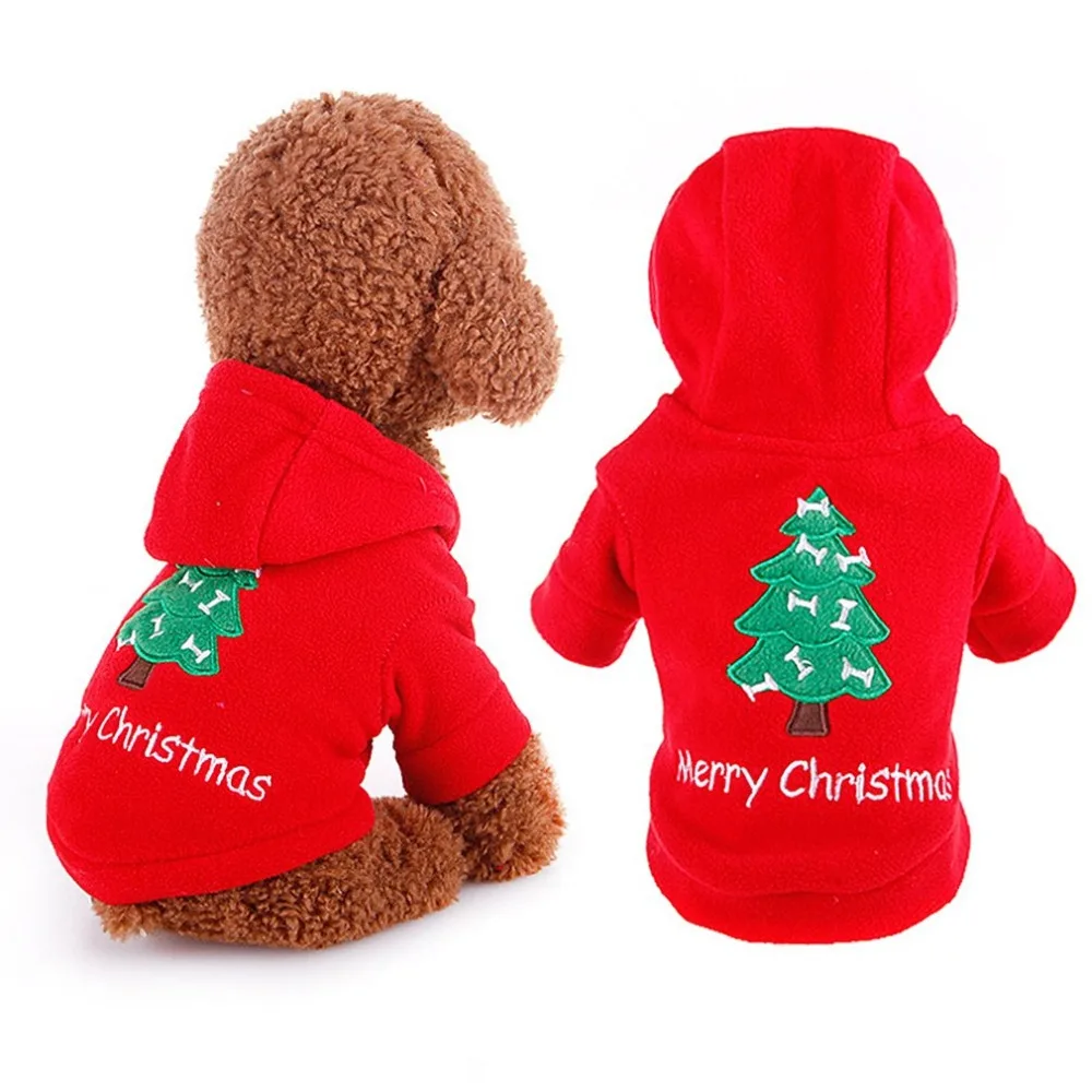 Удобная теплая одежда для собак, зимняя Рождественская Одежда для собак с принтом, одежда для маленьких собак, модная Толстовка для собак