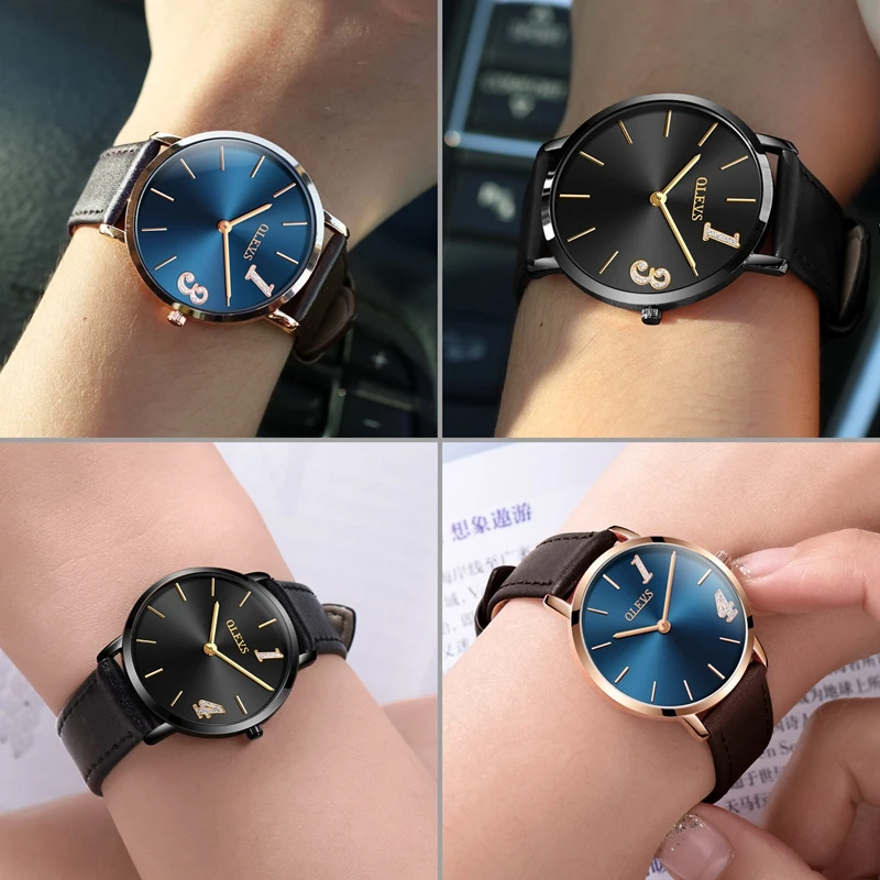 OLEVS мужские часы erkek kol saati relojes hombre 2018 Forever Love Пара для влюбленных Мужские Простые
