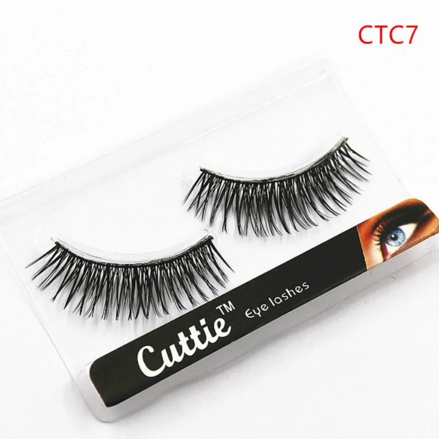 

NEW 1 Pair SELL Thick Cross False Eyelashes Korea Natural Naked Makeup Long False Eyelash Handmake Eye Lashes Makeup Kit #CTC7