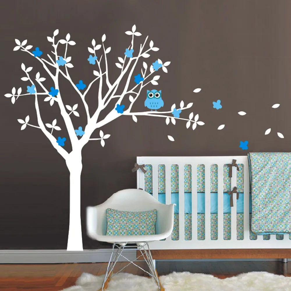 2017 NEW Nursery Vinyl Wall Decals Tree and Owl Wall Sticker Kids