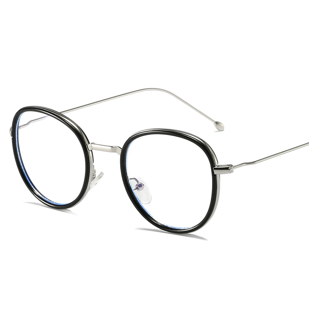 

Retro Eyeglasses Prescription Computer Glasses Black Leopard Round Vintage Reading Glasses Protection Eyewear Frame Women Men