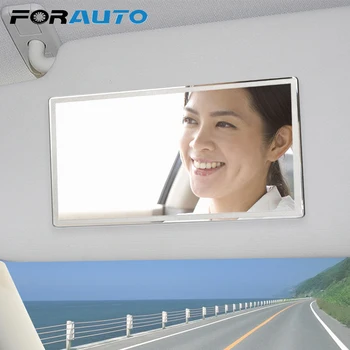 

FORAUTO Stainless Steel Auto Sun-Shading Visor HD Mirrors Portable Car Makeup Mirror Universal Car-styling Car Interior Mirror