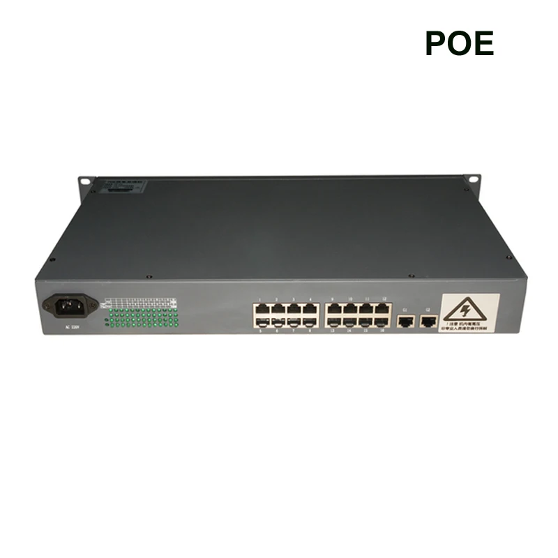 

High Quality 16 Ports 10/100Mbps & 2ports 1000Mbps POE Switch Power Over Ethernet POE Hub IEEE 802.3af Wireless AP