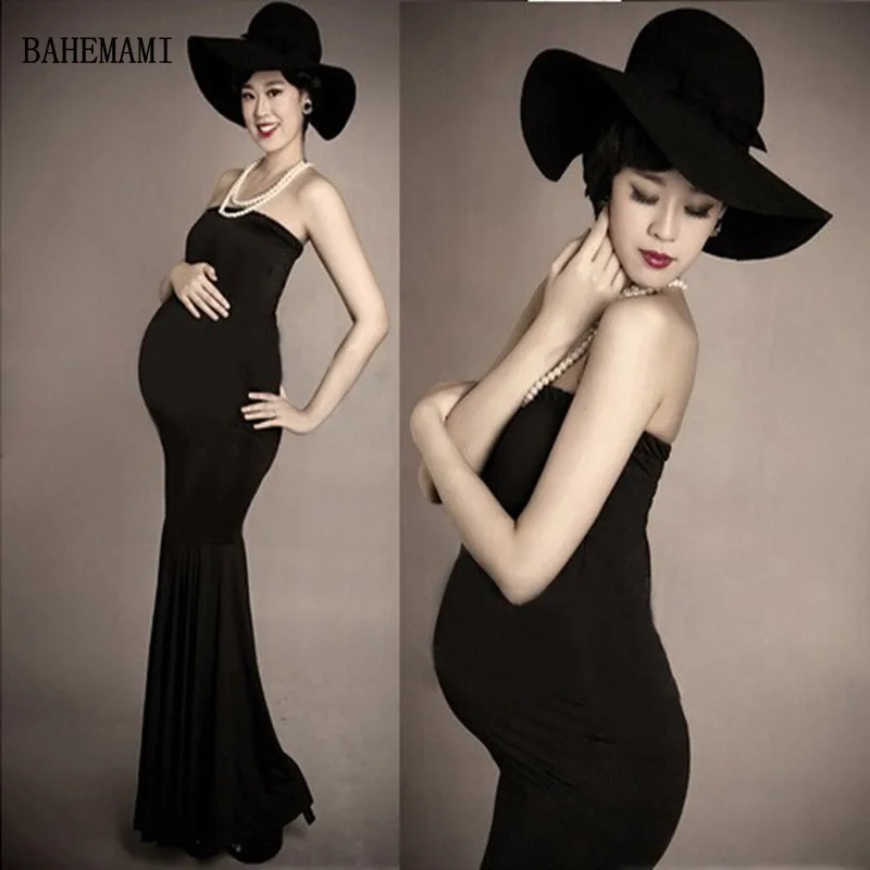 

Vestido Dress Maternity Photography Props Clothes For Pregnant Women Dress Pregnancy Clothing Photo Portrait Hat/dress/necklace