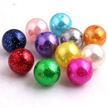 Grânulo de kwoi vita' de 10mm/12mm/20mm acrílico glitter imitação pérola grânulos para fazer colar de jóias de moda!