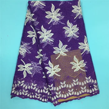 

Nigerian Laces Fabric 2017 Embroidered African Lace Fabric High Quality Nigerian French Net Lace With Stones Fabric For Party164