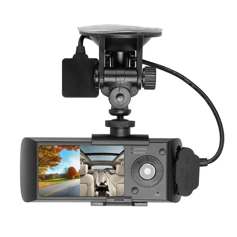 2 7 дюймов двойной объектив LCD HD Автомобильная DVR камера GPS регистратор g сенсор